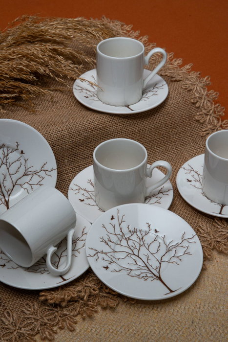 Hermia Juego de tazas de café Hayat Ağacı, 12 piezas, Multicolor